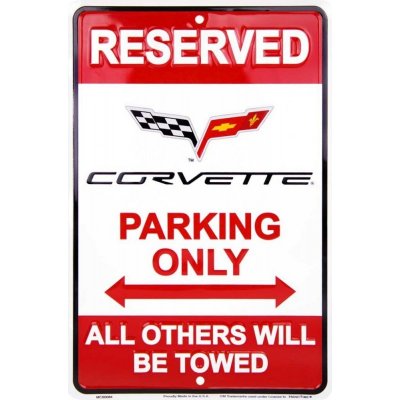 Plechová cedule Corvette Parking 20cm x 30cm – Zboží Dáma