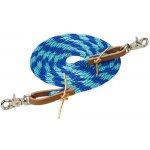 Weaver Provazové otěže Leather Scissor Snap modrá-tyrkysová – Zboží Mobilmania