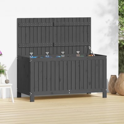 vidaXL box 121 x 55 x 64 cm masivní borové dřevo 823843 Šedá – Hledejceny.cz