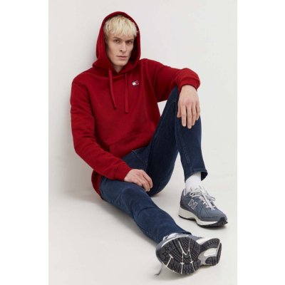 Tommy Jeans vínová s kapucí hladká DM0DM17988