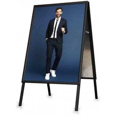 A-Z Reklama CZ Reklamní zaklapávací stojan Áčko na plakáty A1 (594x841 mm) profil 25 mm - ostrý roh - Černý – Sleviste.cz