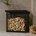 VidaXL Stojan na dřevo černý 108 x 73 x 108 cm masivní borovice – HobbyKompas.cz
