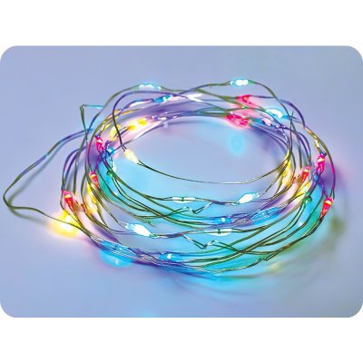ACA Lighting LED dekorační řetěz 10m 100LED RGB 8 funkcí s adaptérem stříbrná měď [X01100312] – Hledejceny.cz