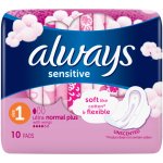 Always Ultra Wings Normal Plus Sensitive hygienické vložky 10 ks – Hledejceny.cz