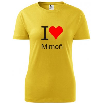 Žluté dámské tričko I love Mimoň – Zboží Dáma