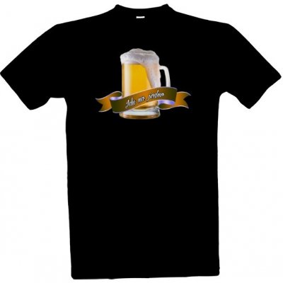 Tričko s potiskem Pivo-Jdu na jedno pánské Černá – Zboží Mobilmania