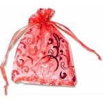 Dárkový sáček organza 7,5x10cm červený s potiskem (pytlík z organzy - s potiskem červená) – Zboží Živě