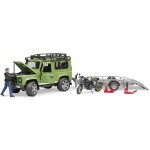 Bruder 2598 Land Rover Defender s přívěsem + Ducati Scrambler Cafe Racer a řidič 1:16 – Zboží Mobilmania