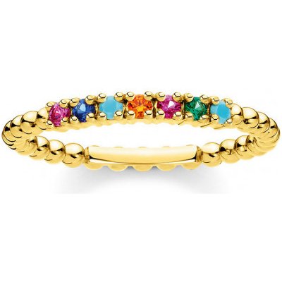 Thomas Sabo prsten Ring dots colourful Stones gold TR2323 488 7 – Zboží Mobilmania