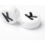 Bílá písmenka, kolečko, 7x4mm – Zboží Dáma