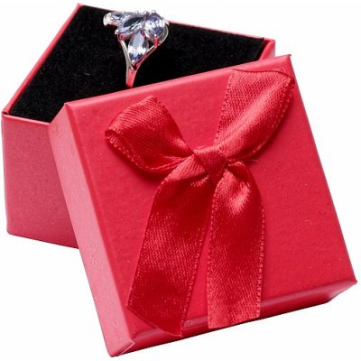 Nefertitis Papírová dárková krabička červená na prsteny 5 x 5 x 3,5 cm NF27105 – Zboží Dáma