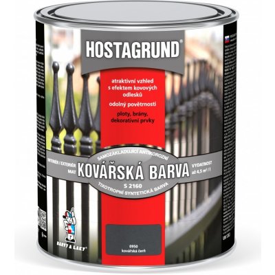 Barvy a laky Hostivař HOSTAGRUND KOVÁŘSKÁ BARVA S2160 0,6 L 0950 kovářská čerň – Zbozi.Blesk.cz
