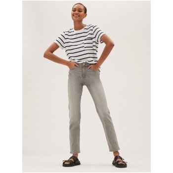 Marks & Spencer dámské straight fit džíny šedé