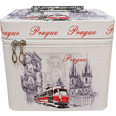 RB-nakuplevne Kosmetický kufřík Praha Retro 20,5 x 14,5 cm bílý – Zboží Dáma