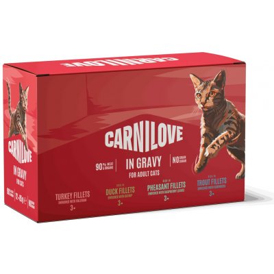 CARNILOVE Cat POUCH GRAVY MULTIPACK 12x 85 g – Hledejceny.cz