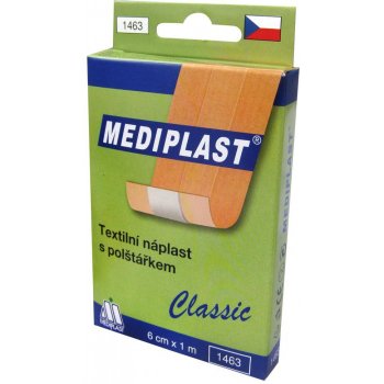 Mediplast Classic textilní náplast s polštářkem 6 cm x 1 m