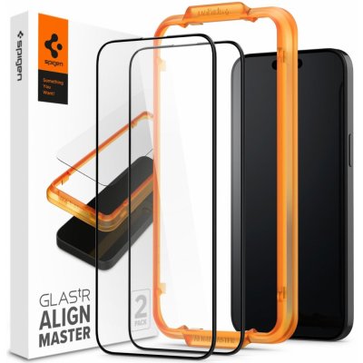 Spigen Glass tR AlignMaster 2 Pack, FC Black - iPhone 15 AGL06906 – Zboží Mobilmania
