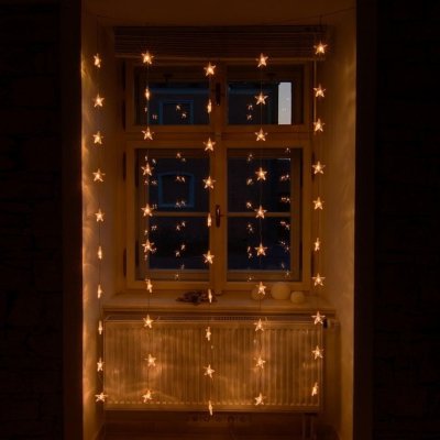 DecoLED Vánoční osvětlení do okna propojovatelné hvězdy 1,2x2m teple bílá 50 diod – Zbozi.Blesk.cz