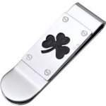 Spona na peníze čtyřlístek pro štěstí nerezová Stříbrná – Zboží Dáma