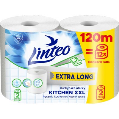 Linteo XXL papírové utěrky dvouvrstvé 2 x 30 m – Hledejceny.cz