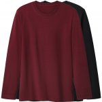 esmara Men pánské triko s dlouhými rukávy 2 kusy černá/červená – Sleviste.cz