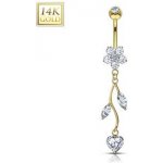 Šperky4U zlatý piercing do pupíku ZL01076-YG – Hledejceny.cz