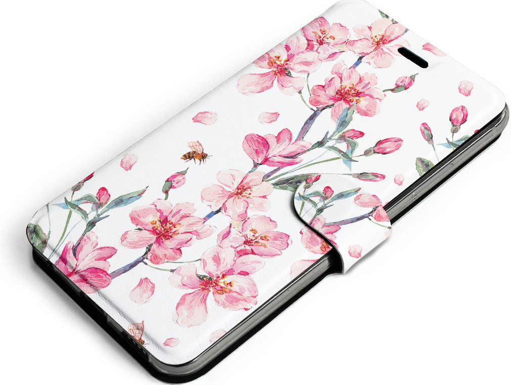 Pouzdro Mobiwear Flip Xiaomi Redmi Note 11 / 11S M124S Růžové květy