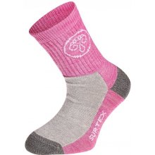 Surtex Dětské ponožky 70% merino volný lem růžové