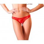 Red lace string with open crotch Small Cottelli Collection – Zboží Mobilmania