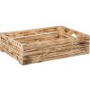 Úložný box ČistéDřevo Opálená dřevěná bedýnka 60 x 39 x 15 cm