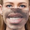 Karnevalový kostým Ali 02U Zábavná maska na obličej 3D potisk úsměv s vousy