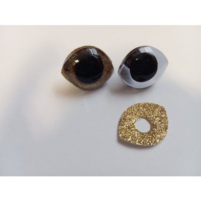Očička 3D glitrová 28,5 x 23,5 mm, zlatá 2 ks – Hledejceny.cz