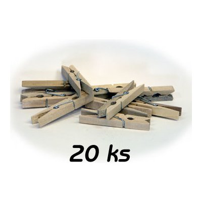 NOMESS Kolíčky na prádlo dřevěné 20 ks NMSPGW020 – Zboží Mobilmania