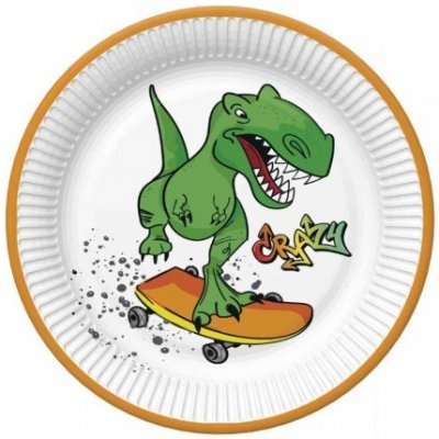 POL-MAK Papírový talíř malý Crazy Dino 18 cm TD01 OG 036301 – Zboží Mobilmania