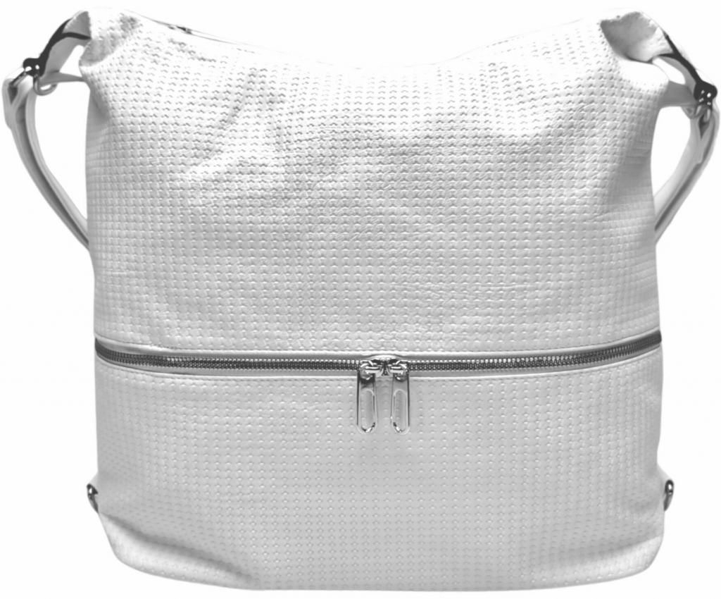 Velký bílý kabelko-batoh 2v1 se vzorem Felicita