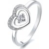 Prsteny Majya Stříbrný prsten dvojité srdce s kamínkem MYA 10044