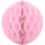 PartyDeco Papírová dekorační koule Honeycomb SVĚTLE RŮŽOVÁ průměr 20 cm – Sleviste.cz