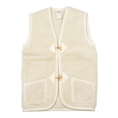 Vlnka vesta Merino s knoflíky přírodní – Zboží Dáma