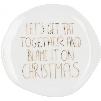 räder Porcelánový talířek Let's Get Fat Together bílá barva zlatá barva porcelán – Hledejceny.cz