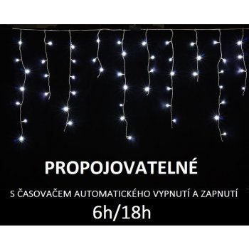 LUMA LED Vánoční světelný déšť 648 LED 20m přívod 5m IP44 studená bílá s časovačem