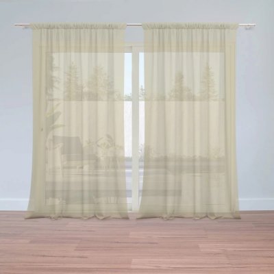 Záclony Žlutohnědá: 2 ks - 150x250 cm - Sablio – Hledejceny.cz