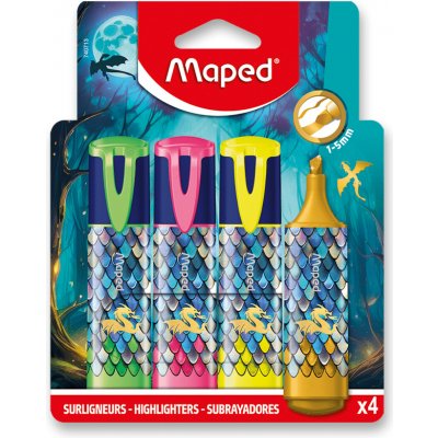 Maped Fluo Peps Dragon 4 ks – Zboží Mobilmania