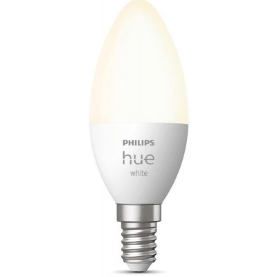 Philips HUE LED žárovka, 5,5 W, 470 lm, teplá bílá, E14 – Hledejceny.cz