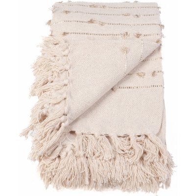 Douceur d'intérieur Přehoz na sedačku GOLDEN SUNSET s třásněmi, 125 x 150 cm bílý – Sleviste.cz