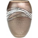 Studio Miracle Skleněná váza na květiny baňatá - hnědá 18 cm ruční dekorace – Hledejceny.cz