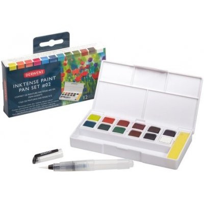 Derwent Akvarelové barvy INKTENSE PAINT PAN SET 12