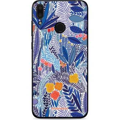 Pouzdro Mobiwear Glossy Huawei Y7 2019 - G037G - Modrá květena – Zboží Mobilmania