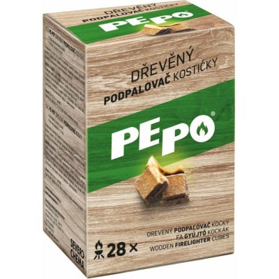 PE-PO dřevěný podpalovač kostičky 28 ks – Sleviste.cz