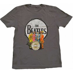 The Beatles tričko Sgt Pepper & Drum Grey