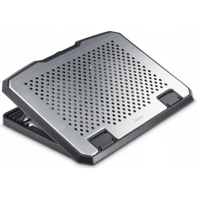 Hama chladicí stojan pro notebook Aluminium, naklápací, 2 ventilátory, modré podsvícení, tichý chod – Sleviste.cz